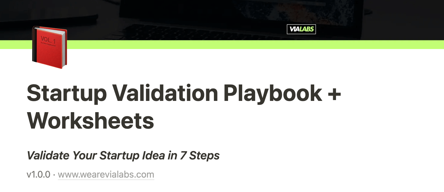 Startup Validation Playbook - ViaLabs